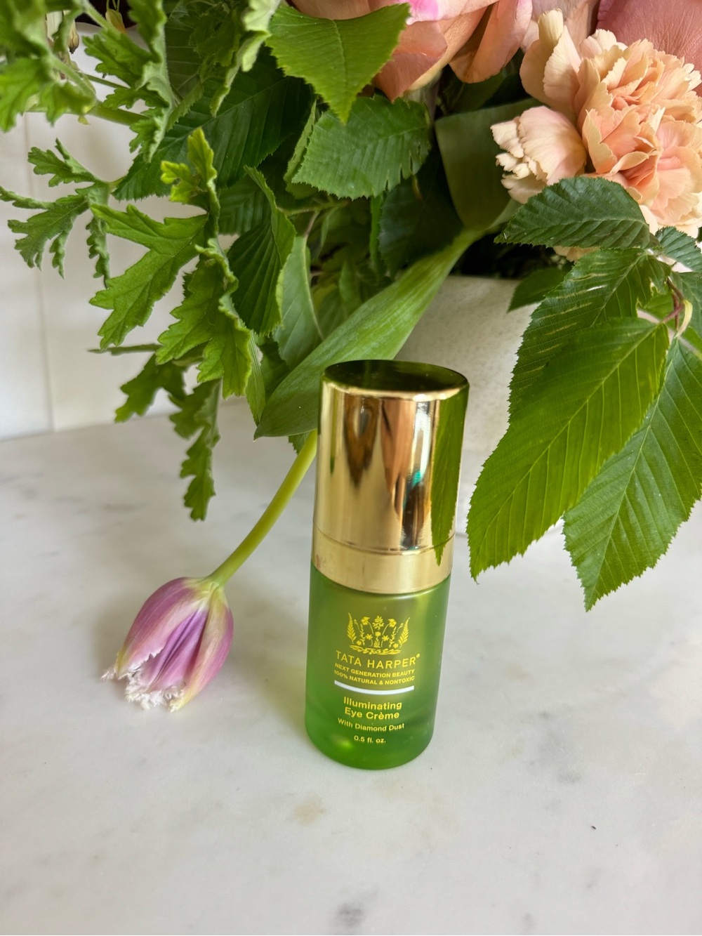 Tata Harper Illuminating Eye Crème — Green and Gold Bottle